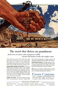 1954 Union Carbide: Metal That Thrives on Punishment Vintage Print Ad - Picture 1 of 1
