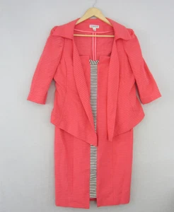 George Gross Dress Jacket Womens Size 12 Orange Silk Vintage Suit Blazer Event - Picture 1 of 23