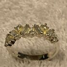 Vintage Sterling Silver 925 Ring With Clear Baguette And Round Stones Size 7