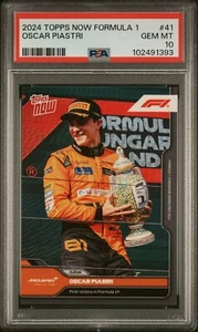 2024 TOPPS NOW FORMULA 1 OSCAR PIASTRI FIRST VICTORY PSA 10 #41 McLaren F1 QTY - Picture 1 of 2