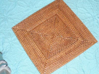 Vintage Wicker Woven Serving Tray wall decor - Image 1 of 3
