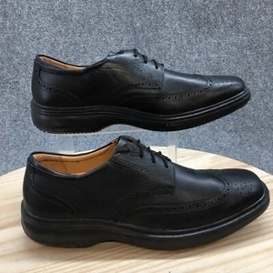 Dr Comfort Shoes Mens 12 W Wing Diabetic Oxford Black Leather Lace Up Casual Low - Picture 1 of 19