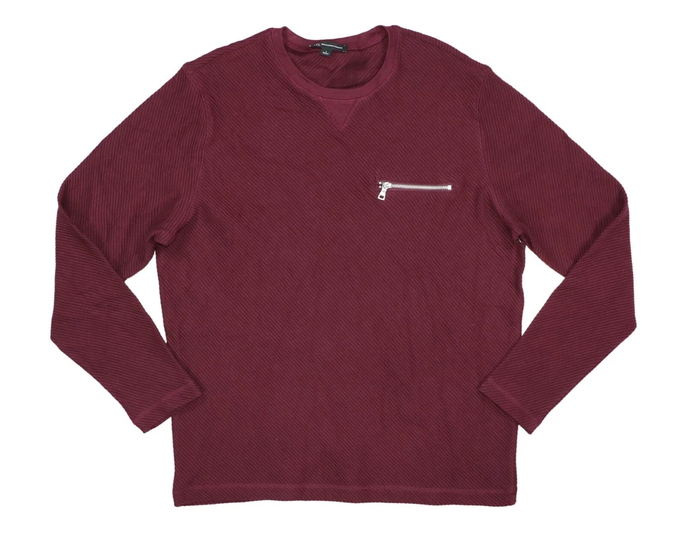 INC International Concepts Ottoman Ribbed Long Sleeve Men's T-Shirt L NWT Wine - Image 1 of 1