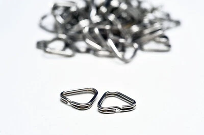 2 x Camera Strap Triangle Split Rings - Stainless Steel D Rings 11.5mm - Image 1 of 4