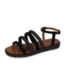 Women's Shoes Barilla' Boutique 37 Eu Sandals Black Suede Rhinestone BC628-37