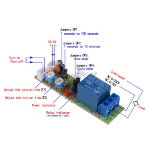 Interruptor de temporización temporizador de retardo de ciclo infinito 60 min relé ON OFF módulo de bucle DC 5V - Imagen 1 de 5