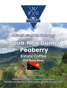 Caffè FNG - Papua Nuova Guinea Peaberry - Fagiolo macinato o intero - 16 oz - Foto 1 di 1