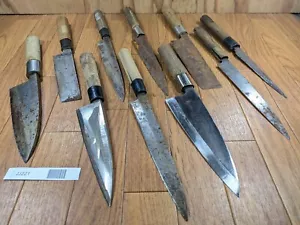 BROKEN DAMAGED Japanese Chef's Kitchen Knife Vintage Japan HOCHO JJ221 - Picture 1 of 19
