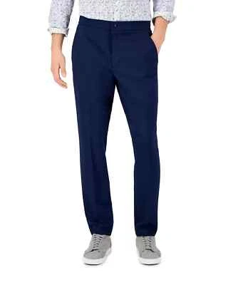 Pantalones de Traje Alfani 100166123MN Para Hombre Azul Moderno Tejido Bolsillos Ajuste Regular MCWW223 Foto 1 de 4