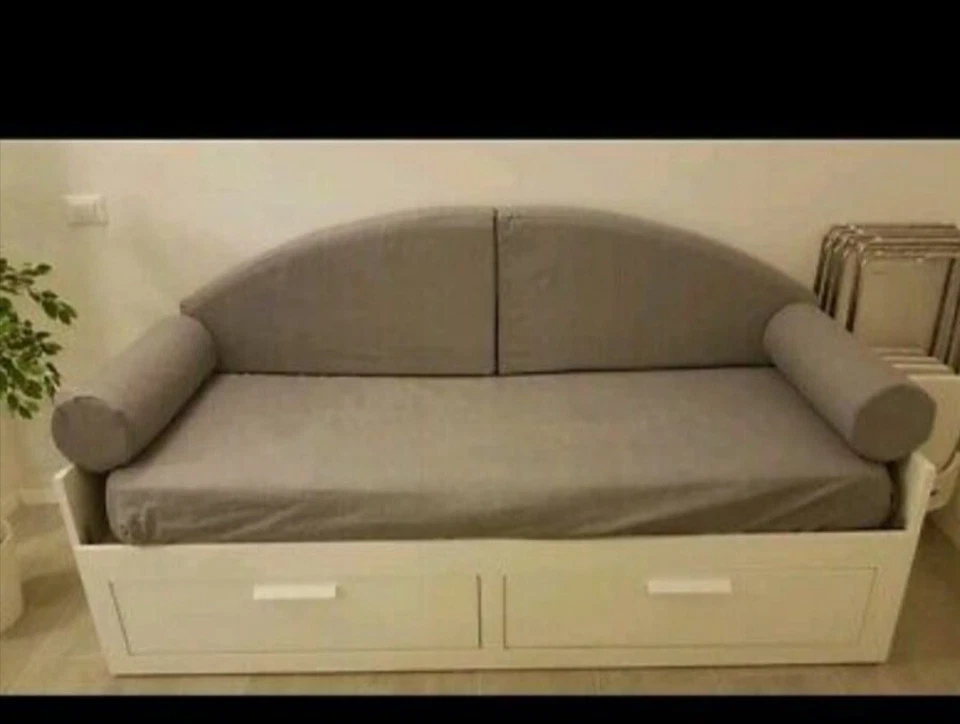 completo cuscini per letto a ponte o cassettone Unito Beige - Immagine 1 di 1