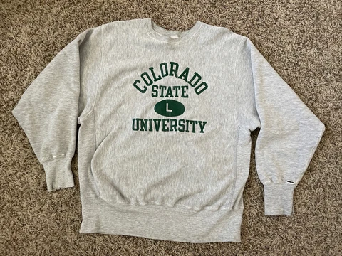 Vintage 70s Champion Large CSU Colorado State Rams USA Crewneck Sweatshirt VTG Cover