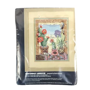 #2434 DIMENSIONS 1995 GLORIA ERIKSEN "SOUTHWEST WINDOW" NEEDLEPOINT KIT - Picture 1 of 7
