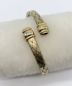 VTG Italy Veronese Sterling Silver Gold Plated Braided Bypass Bracelet 23g #ydc - Picture 1 of 9