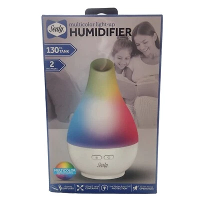 Sealy Light-Up Humidifier Multicolor Aroma Diffuser 2 Mist Modes Quiet Operation - Image 1 of 4