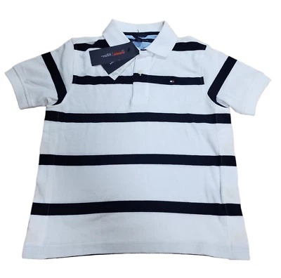 Tommy Hilfiger NWT New Top Shirt Polo Size 6 Adaptive Magnetic Side White Stripe - Image 1 of 3