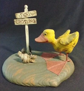 Amerikanische Kastanie Volkskunst "Life In The Slow Lane" Stalltiere Enten Schnecken - Bild 1 von 7