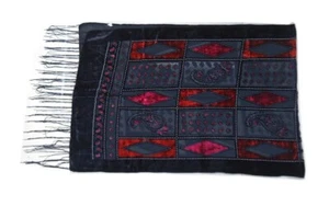 Vintage Plaid Velvet scarf Fashion Burnout Silk Shawl Women Muslim Hijab Winter - Picture 1 of 18