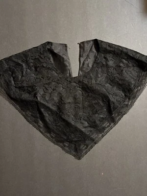 Черный кружевной воротник нагрудник, винтажный, викторианский стиль - Изображение 1 из 4