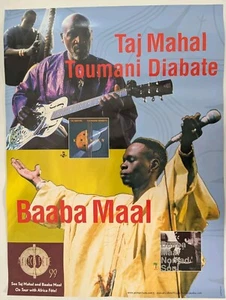 Taj Mahal & Baaba Maal Concert Tour Poster 1999 Africa Fete Rykodisc 24"x18" EX - Picture 1 of 7