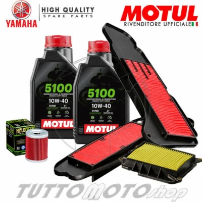 MOTUL - HIFLO Kit Tagliando YAMAHA X-MAX 400 2013-2020/MOTUL 5100-Filtri Aria-Filtro Olio XMax