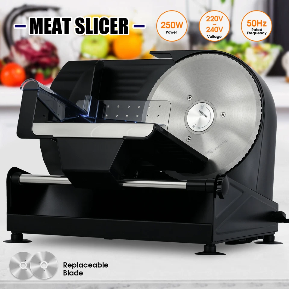 250W 7.5" Electric Food Slicer Meat Slices Deli Vegetables Fruit Bread Processor - image 1 of 4