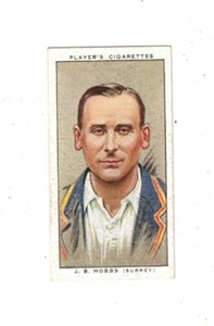 John Player Cigarette Card Cricketers 1934 No.12 - J.B. Hobbs