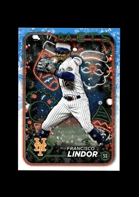 2024 Topps Holiday Photo Variations #H36 Francisco Lindor New York Mets - Image 1 of 2