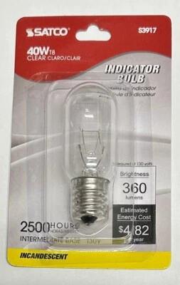 Satco S3917 40 T8 130V 120V Intermediate Base Clear Light Bulb - Image 1 of 2