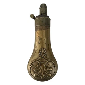 Vintage G & JW Hawksley Sheffield Brass Gun Powder Flask - Picture 1 of 6