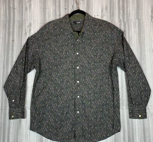 Murano Liquid Luxury Mens XL Paisley All Over Print Long Sleeve Button Up - Picture 1 of 9