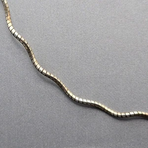 Italian 925 Sterling Silver Wavy Snake Chain Necklace 16" Lobster Clasp Signed - Picture 1 of 8