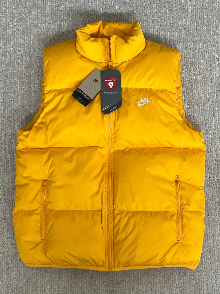 Nike Sportswear PrimaLoft Yellow Puffer Vest FB7373-739 Men's Size Small-Tall