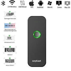 1D 2D Wireless Barcode Scanner Bluetooth QR Code Lager der Bibliothek PC Scanner - Bild 1 von 12