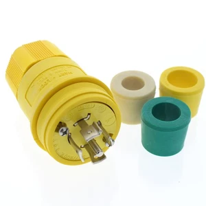 Cooper Yellow Watertight Locking Plug NEMA L23-20R 20A 347/600V 3PH 4P5W L2320PW - Picture 1 of 6