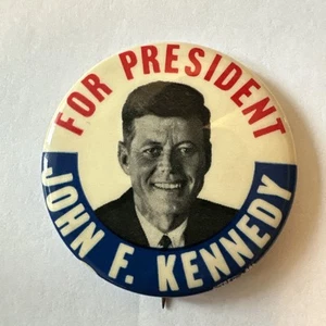 Scarce 1960 John F Kennedy "For President" Picture Political Button Pin Pinback - Picture 1 of 7