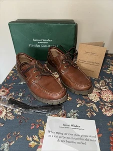 Marrón Samuel Windsor Prestige Collection Marrón Zapatos de Barco Hechos a Mano en Italia Reino Unido 9 - Imagen 1 de 19