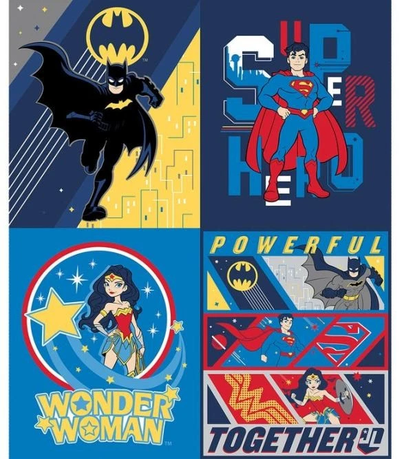 Panel de tela de 36x44" Young DC Comics Superhéroes Batman Superman Wonder Woman Foto 1 de 1