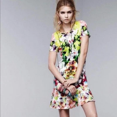 Prabal Gurung Mujer’s XL Camiseta Mini Vestido Multicolor Abstracto Floral Foto 1 de 4