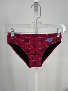 Slip Arena nuoto uomo rosso Happy Valentine cuore geometrico resistente al cloro nuovo con etichetta - Foto 1 di 6