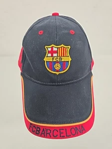 FCB FC Barcelona Baseball Cap Official Football Soccer Navy Flame Adjustable - Picture 1 of 17