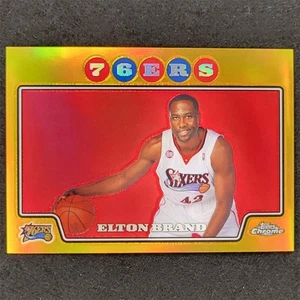 2008-09 Topps Chrome Elton Brand #42 Gold Refractor #1/50 Sixers card - Picture 1 of 9