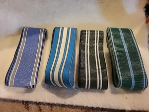 4x Lawn Furniture Webbing 3 Inch Blue Green  White Used - Picture 1 of 6