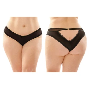 Fantasy Lingerie Dahlia Cheeky Hipster Panty w/ Keyhole Cutout 6-Pack Black - Picture 1 of 2