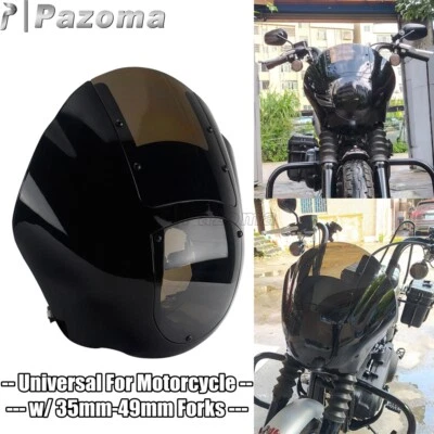 Carenado de faros delanteros con parabrisas de humo para Harley Softail Dyna FXD 2004-2017 Foto 1 de 4