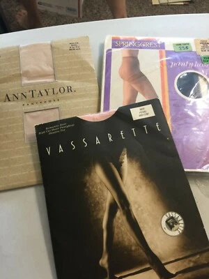 Lote De Colección Vassarette Corte Alto Transparente Pantimedias Románticas Rosa Perla Med Ann Taylor Foto 1 de 3