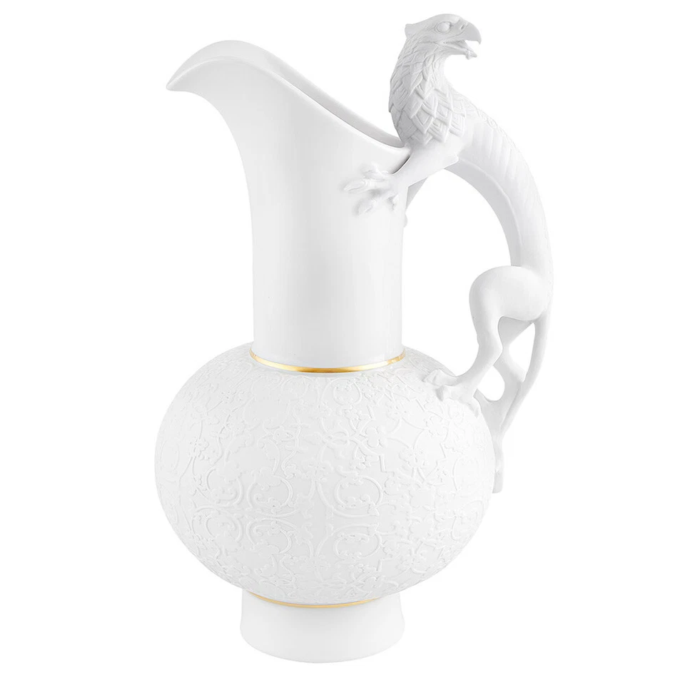 Vista Alegre Gryphus Hand-painted Porcelain Enhanced With Gold Pitcher - Image 1 of 1