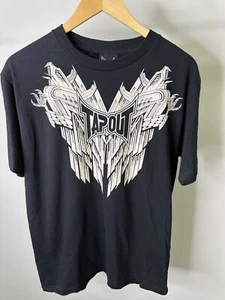 Y2K Tapout Thunderstruck Black Short Sleeve T Shirt Spell Out Size M - Picture 1 of 3
