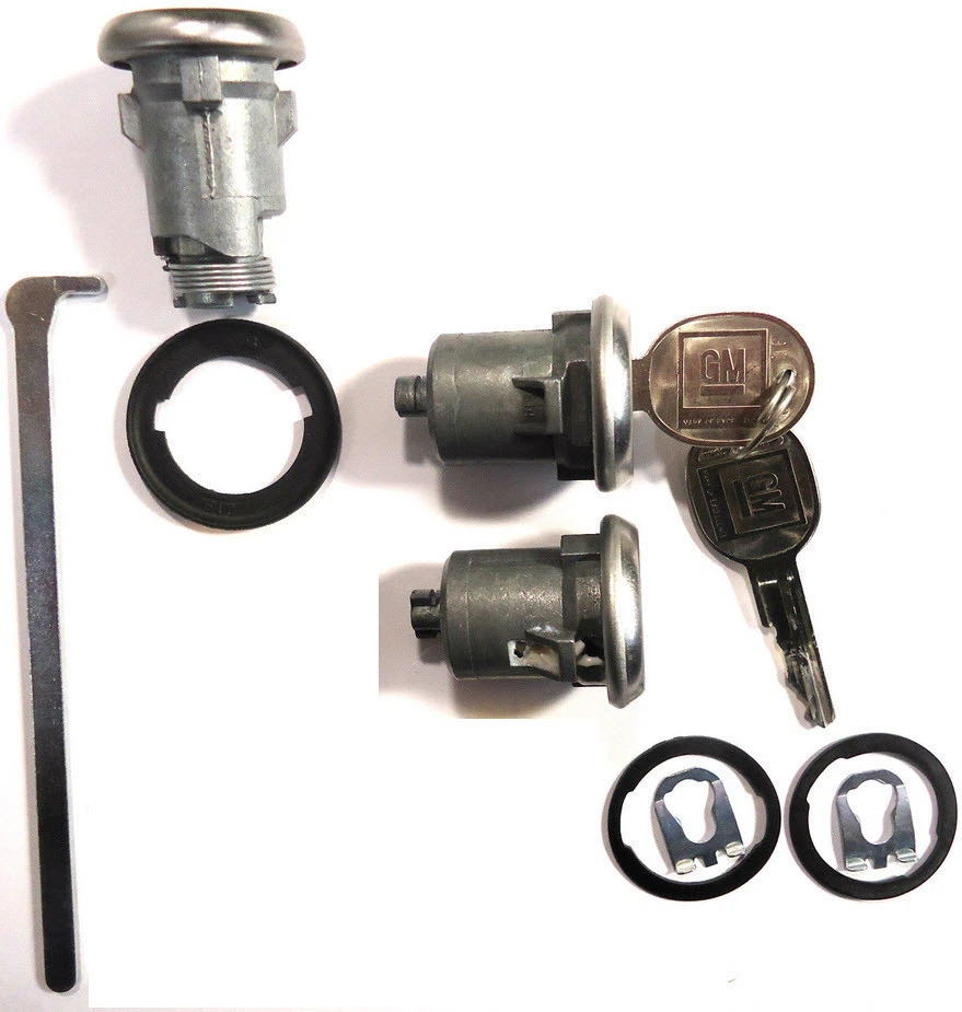 Nuevo juego de llaves de cerradura de maletero/puertas cromadas OEM PONTIAC con 2 llaves a juego Foto 1 de 1