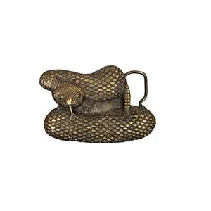 Hebilla de cinturón de serpiente sonajero de colección 1978 bergamota latón funciona EE. UU. - Imagen 1 de 4