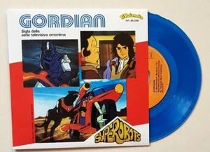 SIGLE TV GORDIAN / UFO DIAPOLON RISTAMPA SUPEROBOTS VINILE AZZURRO TRASPARENTE! - Foto 1 di 2